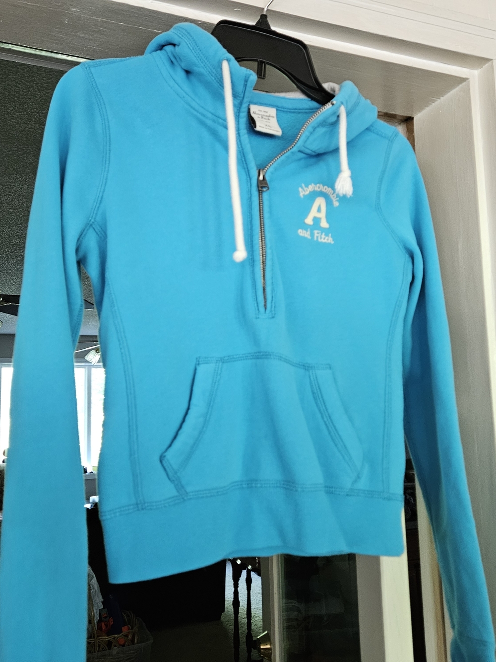 Abercrombie & Fitch Turquoise Half-Zip Hoodie